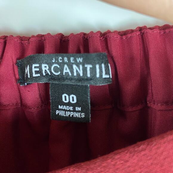 J Crew Maroon Ruffle Mini Skirt Flounce Skirt Womens Size 00 - Picture 6 of 11